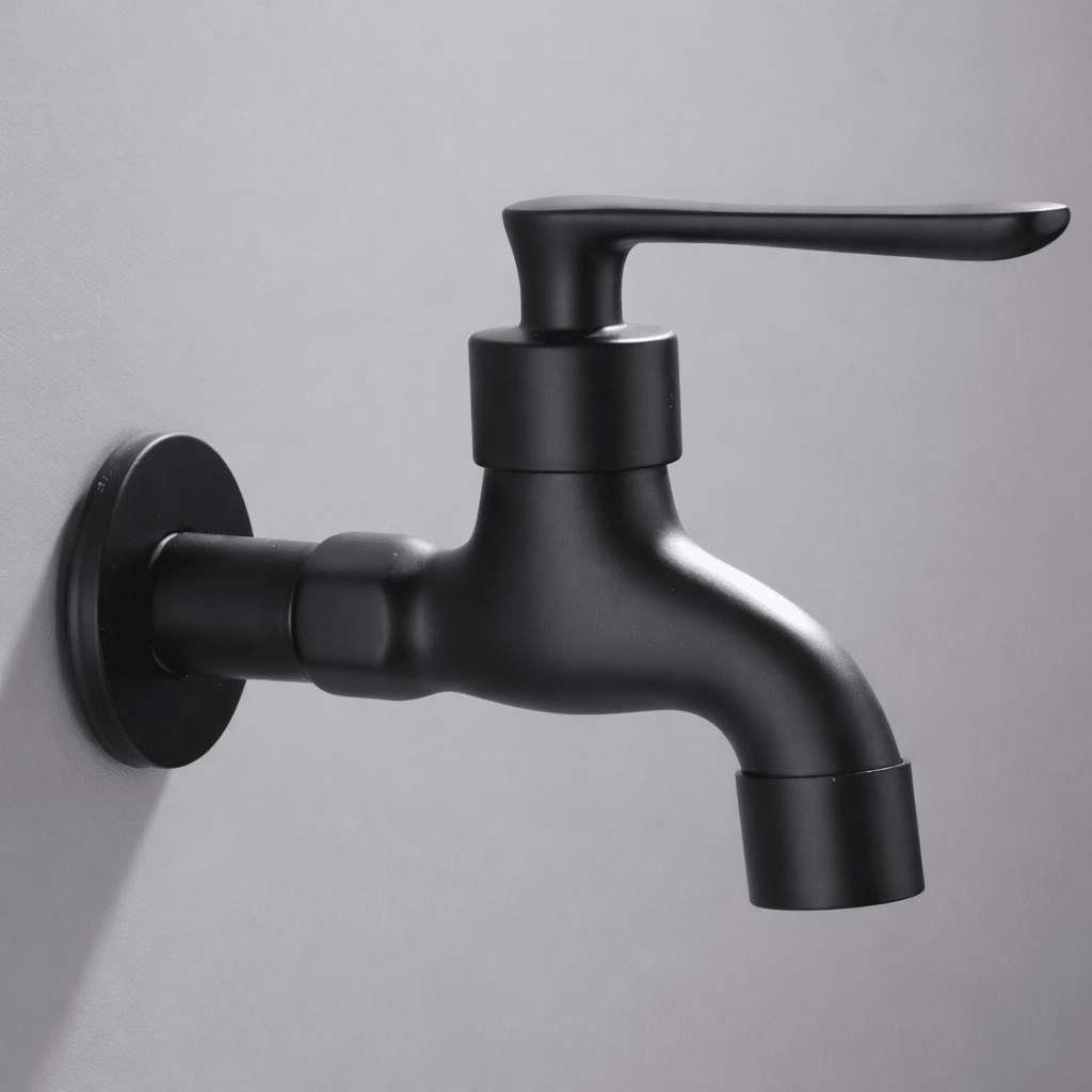 Wandmengkraan Messing Mat Zwart Koudwater Wandkraan Keuken Badkamer Tuin Buitenkraan G1/2 Aansluiting | Sulvida