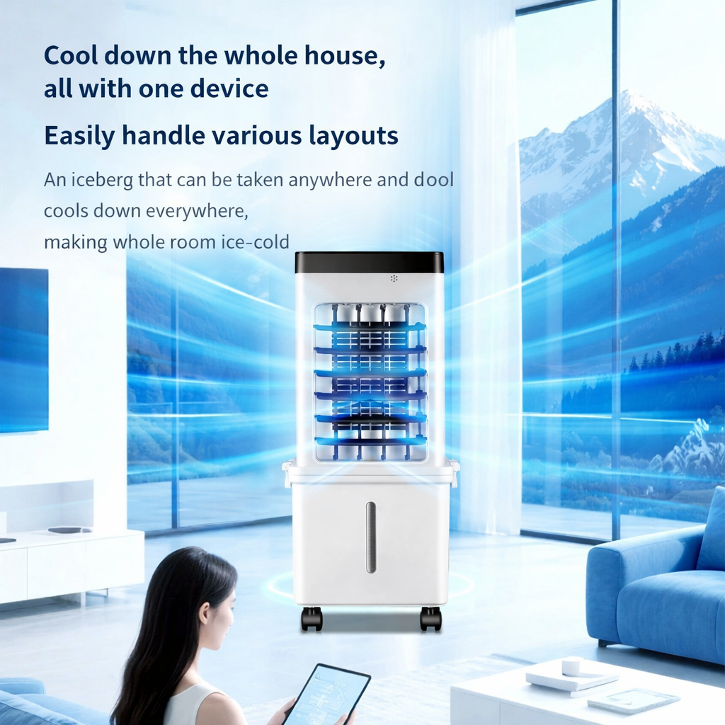 Mobiele Aircooler Zonder Afvoerslang voor Woning en Kantoor 565×260×235mm Draagbaar Koelsysteem Luchtkoeler | Sulvida