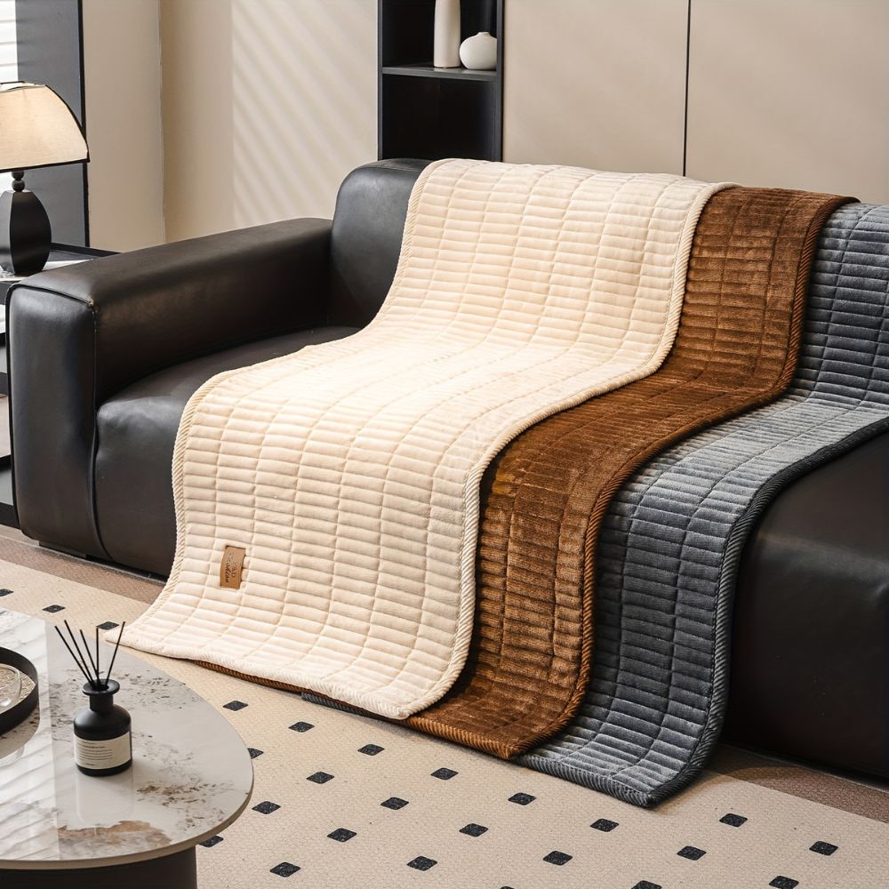 Gewatteerde Bankhoezen Set Meubelbescherming Microfiber Anti-Slip Fauteuil Beschermer Huisdiervriendelijk | Sulvida