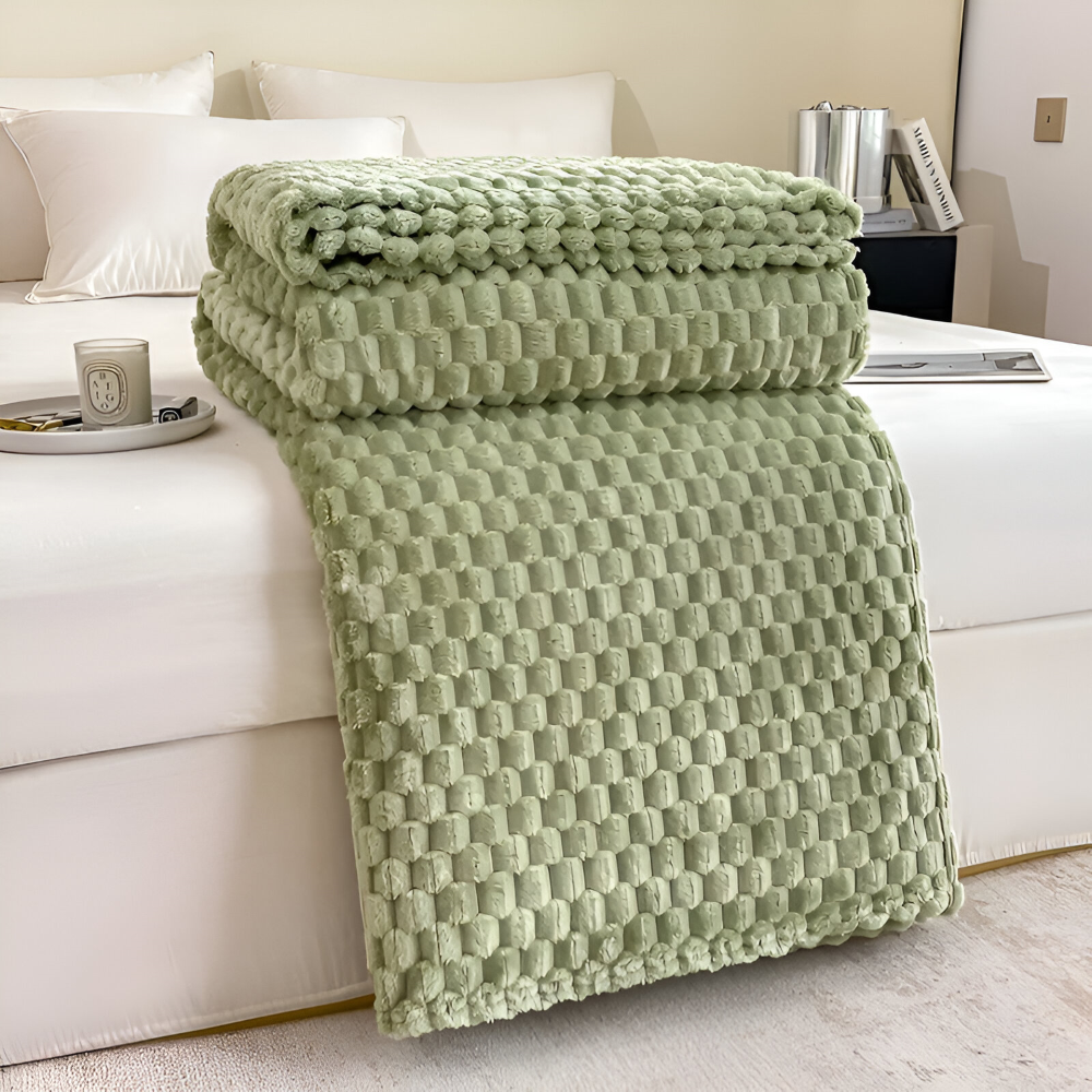 Pluche Fleece Plaid Geometrisch Motief Polyester Zacht Warm Bank Bed 100×150 150×200 200×230 Zes Kleuren | Sulvida