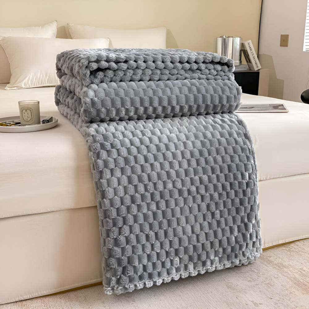 Pluche Fleece Plaid Geometrisch Motief Polyester Zacht Warm Bank Bed 100×150 150×200 200×230 Zes Kleuren | Sulvida