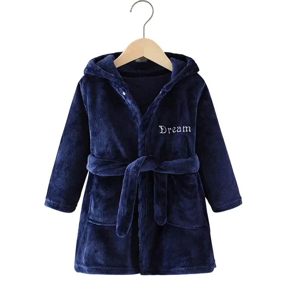 Badjas Kind met Capuchon Flanel Zachte Ochtendjas Warm Comfort Jongens Meisjes Dierenprints Pluche Badkamer | Sulvida