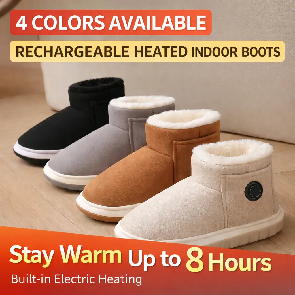 Verwarmde Pantoffels met Powerbank Grijs 36-37 Warme Winterschoenen Huisslippers voor Koude Voeten Indoor | Sulvida