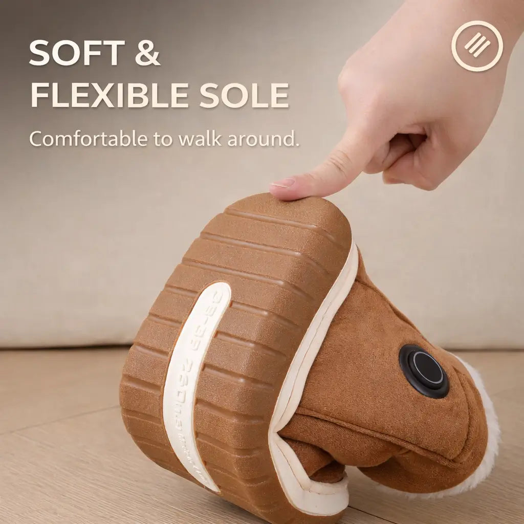 Verwarmde Pantoffels met Powerbank Grijs 36-37 Warme Winterschoenen Huisslippers voor Koude Voeten Indoor | Sulvida