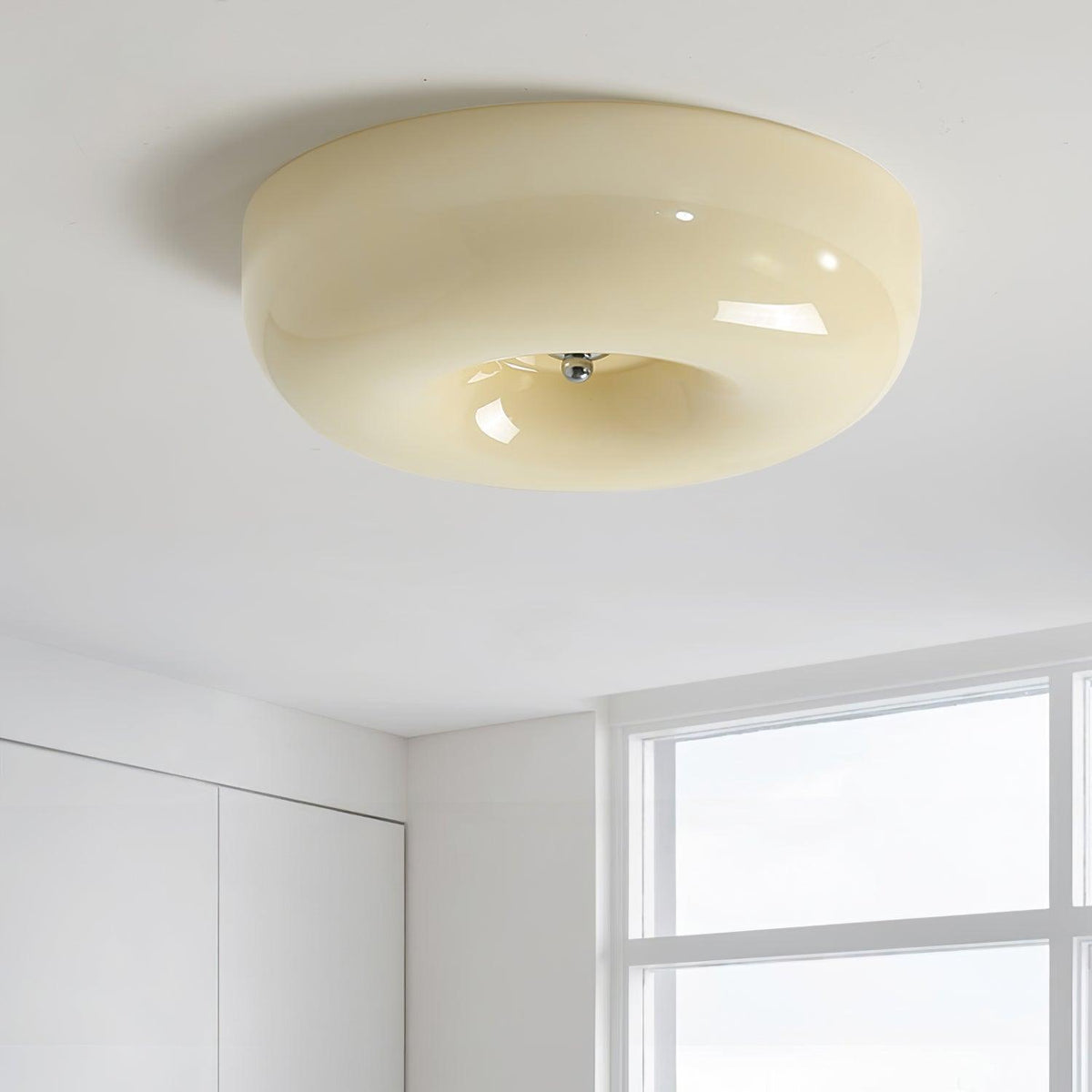 Plafondlamp met Gedraaid Glas en Chroom Moderne Verlichting Slaapkamer Woonkamer Hal 32 40 46 cm Diameter | Sulvida