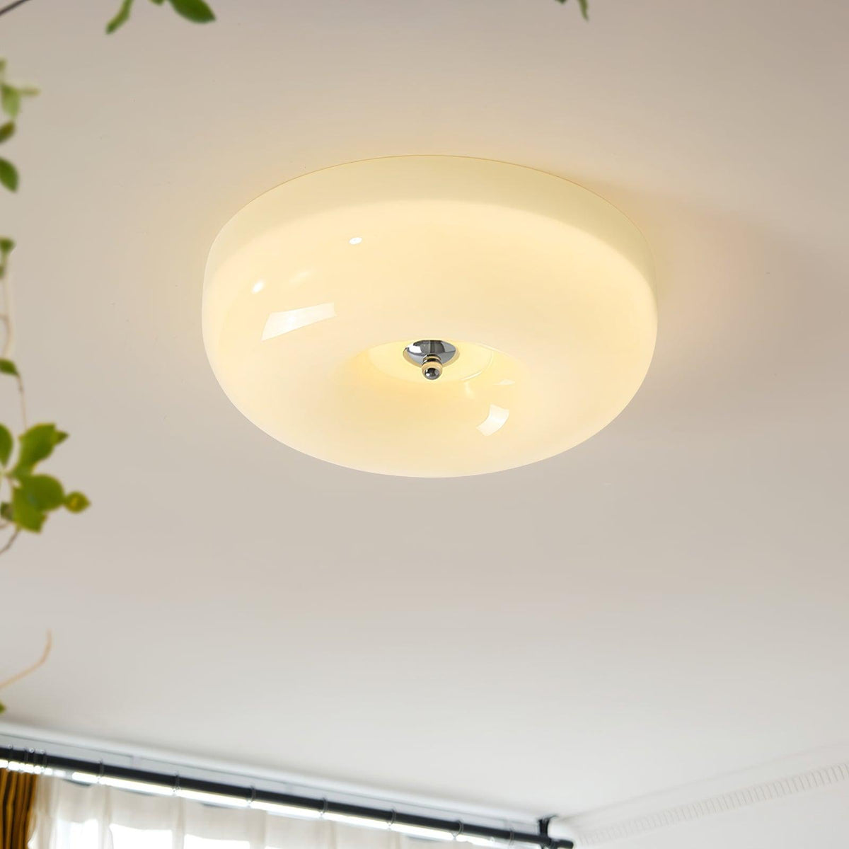 Plafondlamp met Gedraaid Glas en Chroom Moderne Verlichting Slaapkamer Woonkamer Hal 32 40 46 cm Diameter | Sulvida