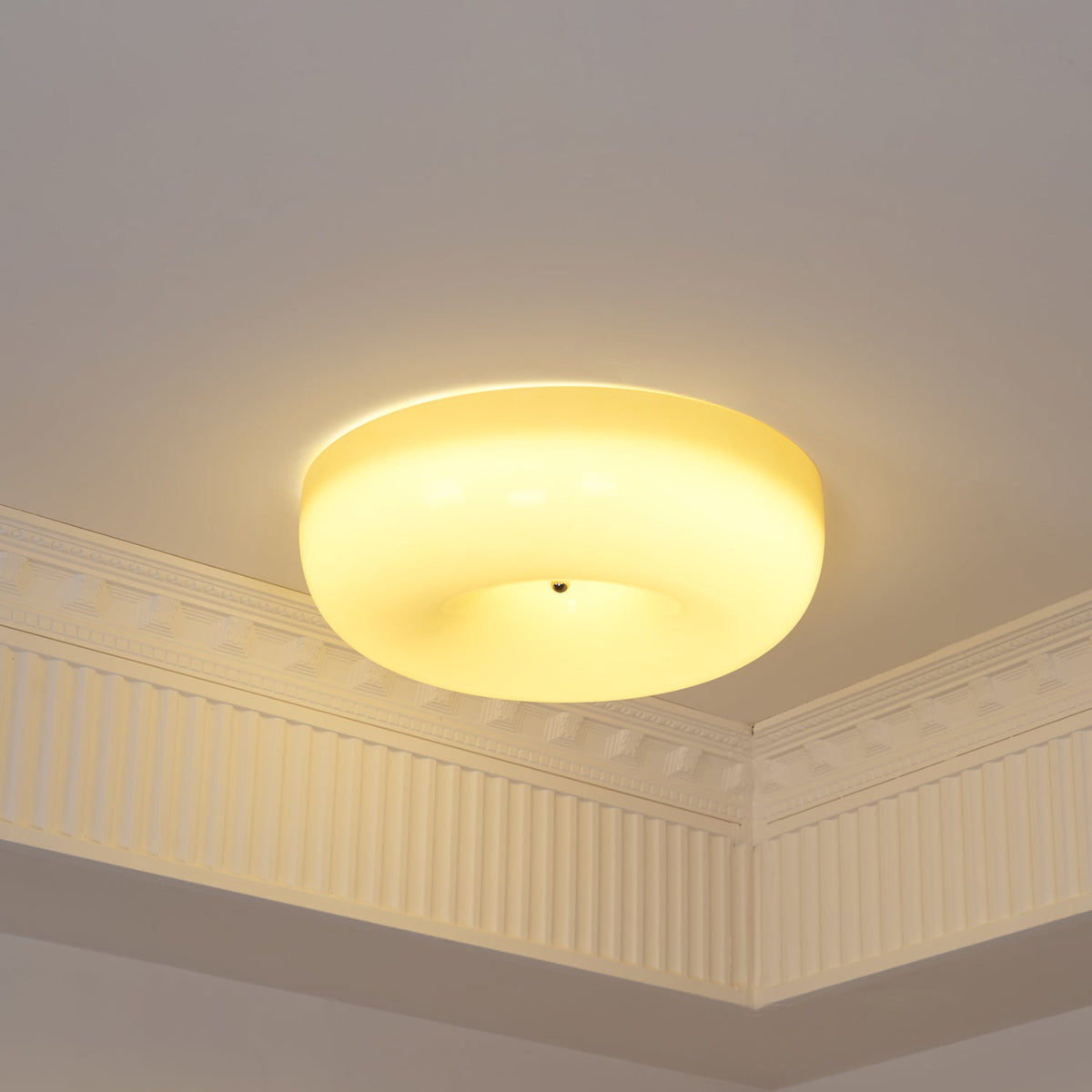 Glazen Plafondlamp met LED Verlichting Warm of Koel Wit Beige Chroom voor Woonkamer Slaapkamer Hal Eetkamer | Sulvida