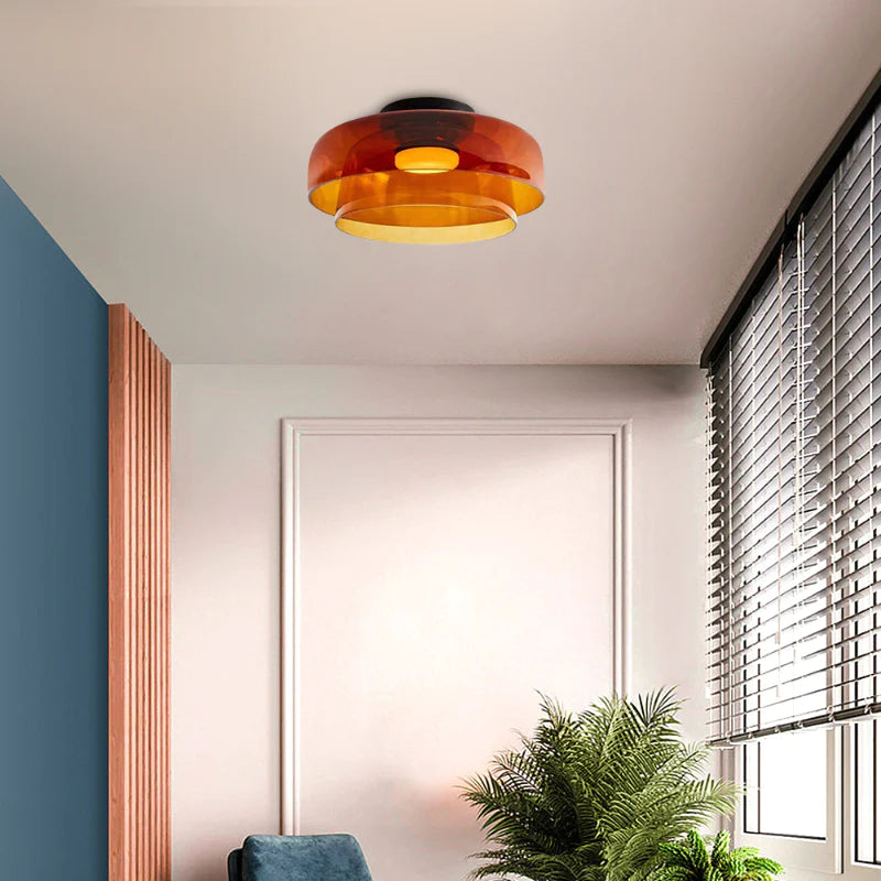 Glazen Plafondlamp Gelaagd Design Meerdere Formaten Warm Wit LED Licht Eetkamer Woonkamer Keuken Slaapkamer | Sulvida