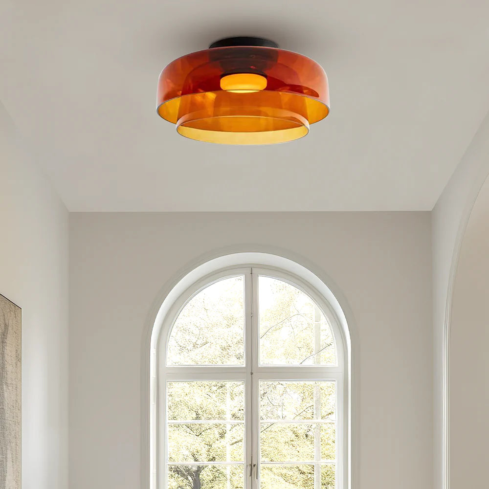 Glazen Plafondlamp Gelaagd Design Meerdere Formaten Warm Wit LED Licht Eetkamer Woonkamer Keuken Slaapkamer | Sulvida