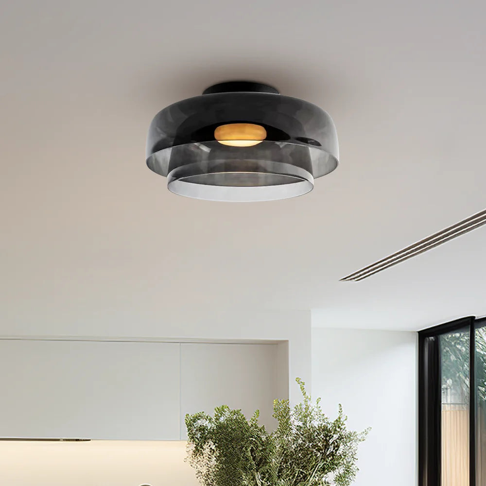 Glazen Plafondlamp Gelaagd Design Meerdere Formaten Warm Wit LED Licht Eetkamer Woonkamer Keuken Slaapkamer | Sulvida