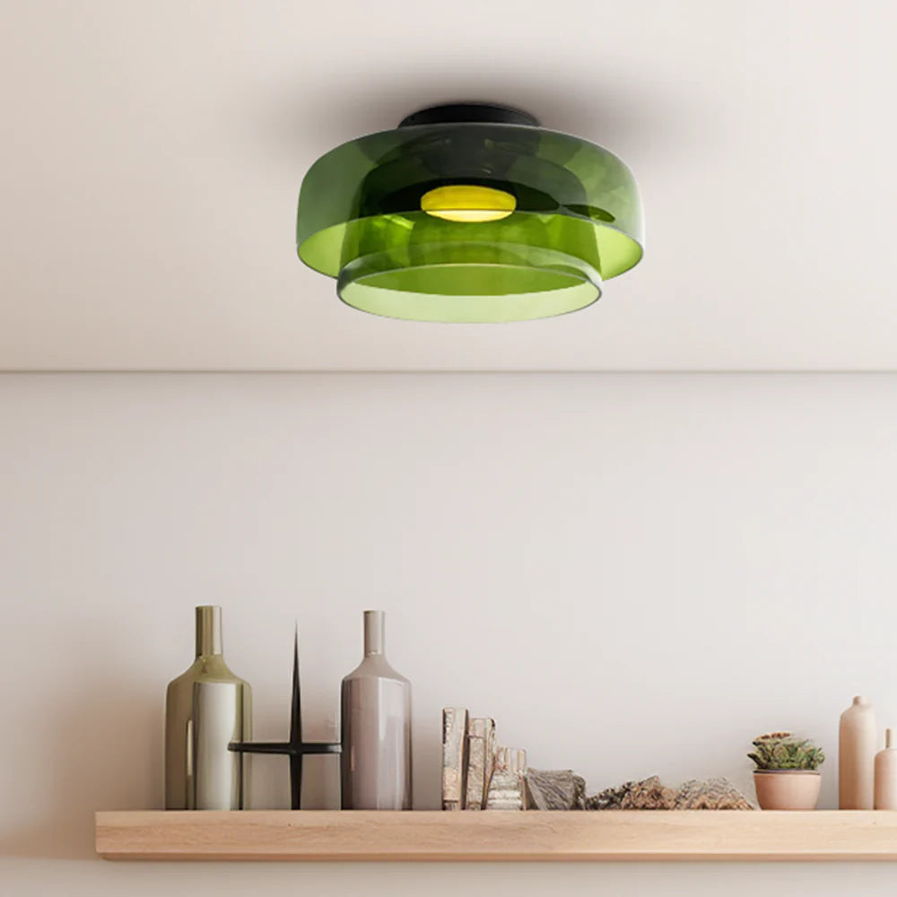 Glazen Plafondlamp Gelaagd Design Meerdere Formaten Warm Wit LED Licht Eetkamer Woonkamer Keuken Slaapkamer | Sulvida