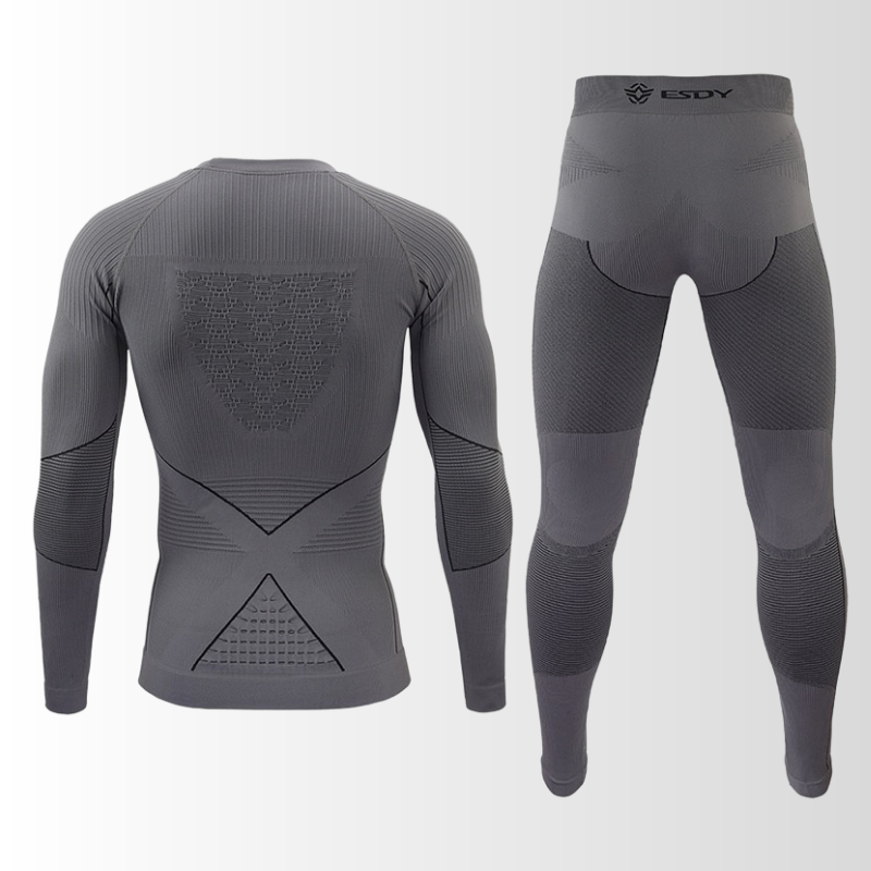 Sous-vêtement thermique pour homme Noir Vert foncé Gris Sans couture Respirant Chaud Ensemble sous-vêtement de sport d’hiver première couche | Sulvida