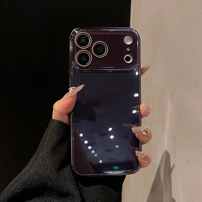 Coque en verre pour iPhone avec bord plaqué, protection de l’appareil photo et design luxueux pour iPhone 11 à 17 Pro Max | Sulvida