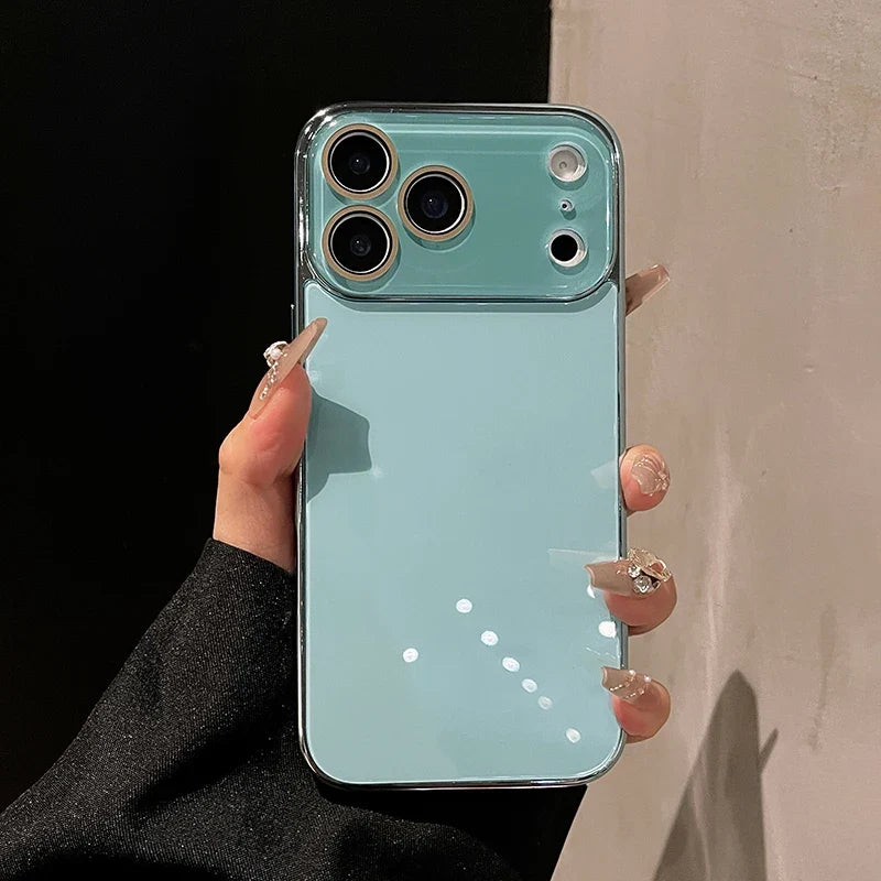 Coque en verre pour iPhone avec bord plaqué, protection de l’appareil photo et design luxueux pour iPhone 11 à 17 Pro Max | Sulvida