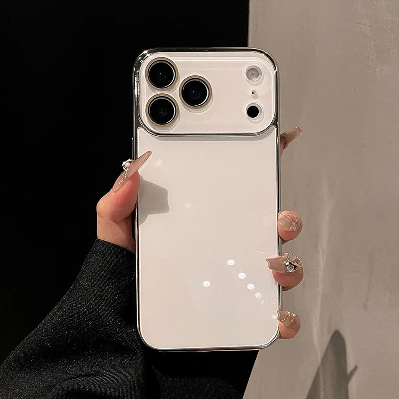 Coque en verre pour iPhone avec bord plaqué, protection de l’appareil photo et design luxueux pour iPhone 11 à 17 Pro Max | Sulvida