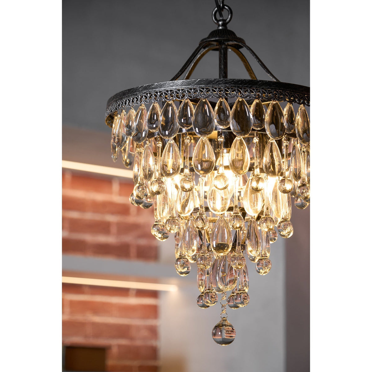 Kristallen Kroonluchter met Ijzeren Armen – Antiek Brons Vintage Plafondlamp voor Woonkamer Eetkamer | Sulvida
