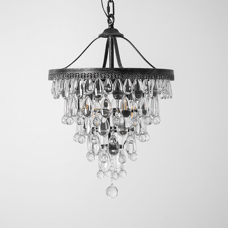 Kristallen Kroonluchter met Ijzeren Armen – Antiek Brons Vintage Plafondlamp voor Woonkamer Eetkamer | Sulvida