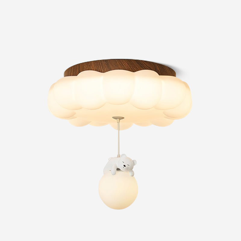Plafondlamp Beertje Wolk Kinderkamer Acryl LED Warm Licht Speels Design Babykamer Inbouw 50cm Moderne Sfeer | Sulvida
