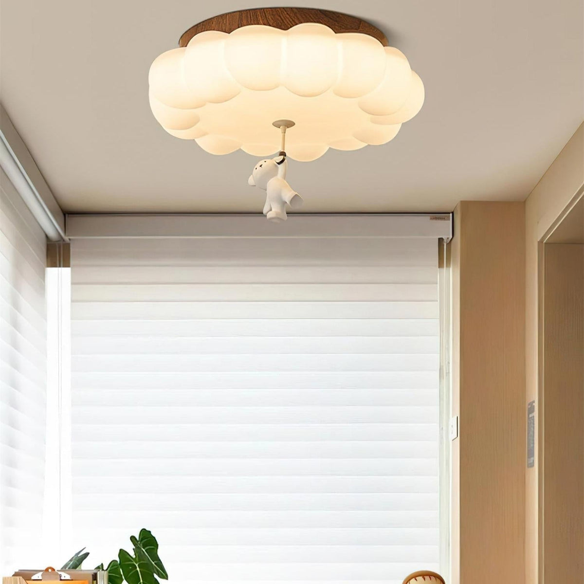 Plafondlamp Beertje Wolk Kinderkamer Acryl LED Warm Licht Speels Design Babykamer Inbouw 50cm Moderne Sfeer | Sulvida