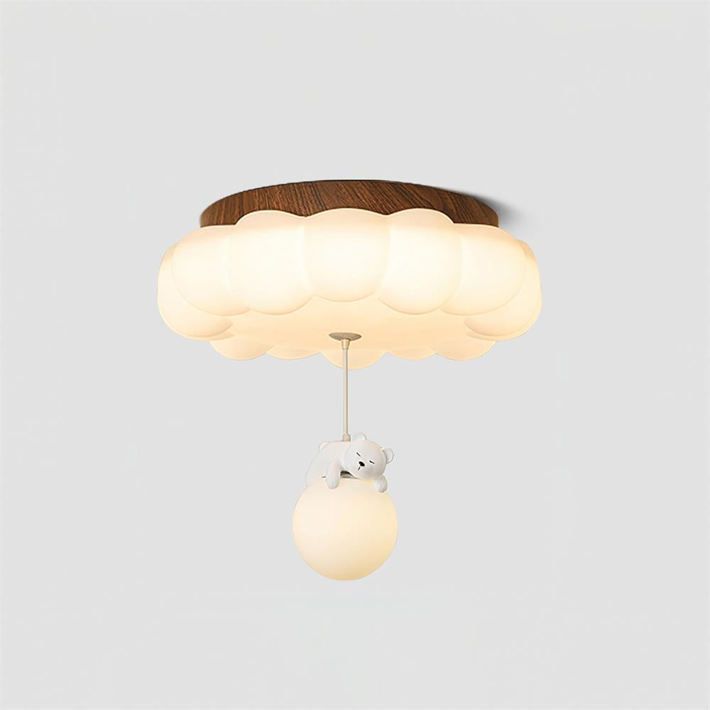 Plafondlamp Beertje Wolk Kinderkamer Acryl LED Warm Licht Speels Design Babykamer Inbouw 50cm Moderne Sfeer | Sulvida
