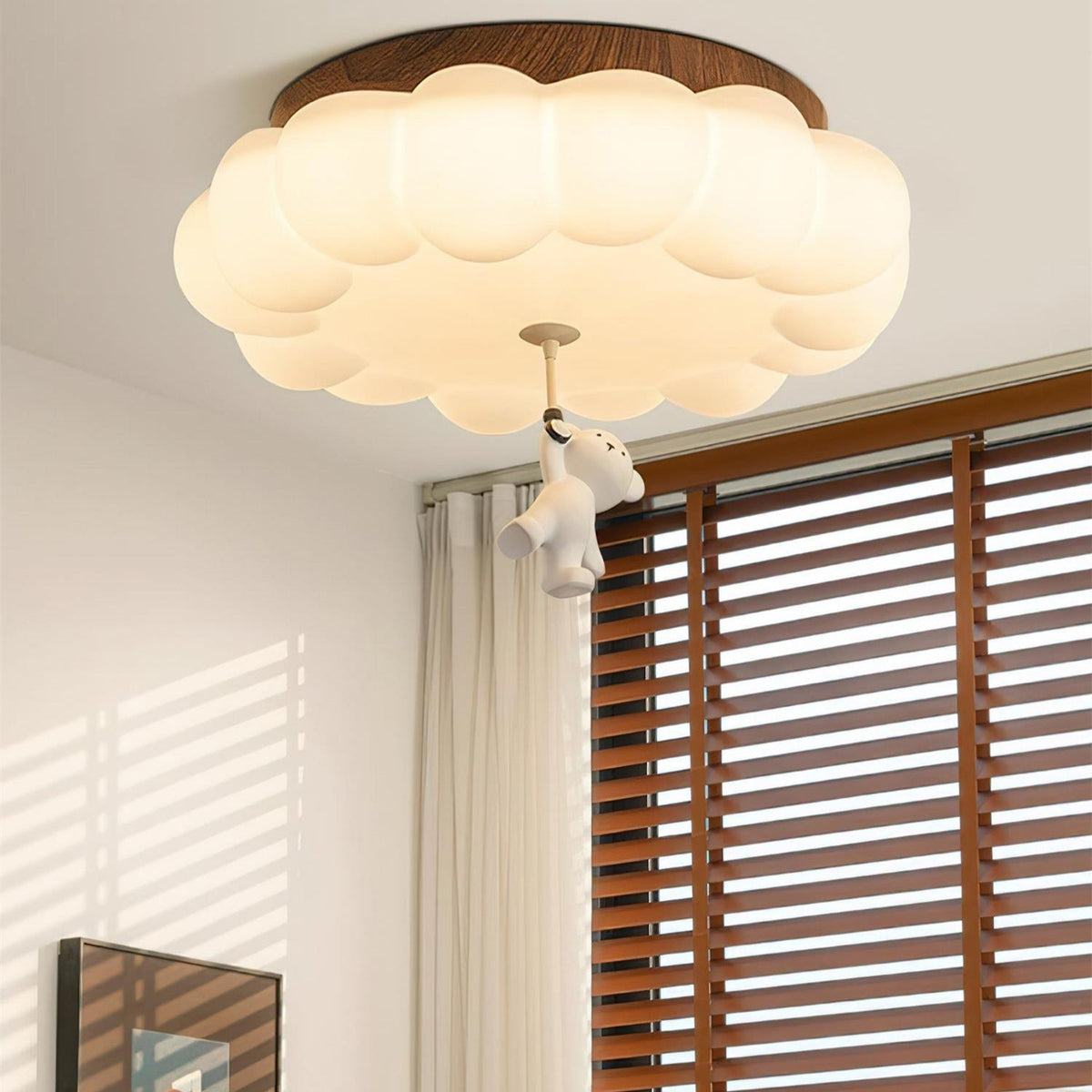 Plafondlamp Beertje Wolk Kinderkamer Acryl LED Warm Licht Speels Design Babykamer Inbouw 50cm Moderne Sfeer | Sulvida