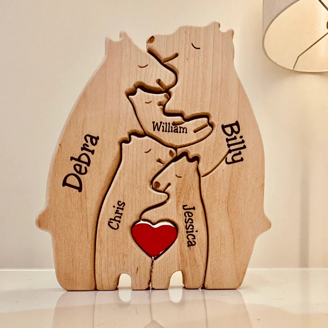 Houten familiefiguurtjes personaliseerbaar woonkamer decoratie miniatuur handgemaakt cadeau speelgoed | Sulvida