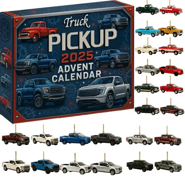 Adventskalender Pickuptrucks 24 Miniatuurmodellen Kerst Collectie Krachtige Voertuigen Speelgoed Kinderen | Sulvida
