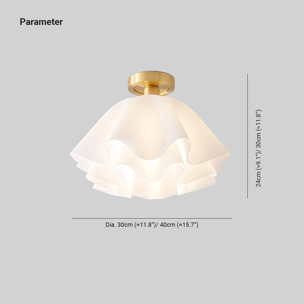 Plafondlamp Bloemvorm Geplisseerd Metaal Acryl Modern Design Woonkamer Eetkamer Slaapkamer E26 E27 Plafondverlichting | Sulvida