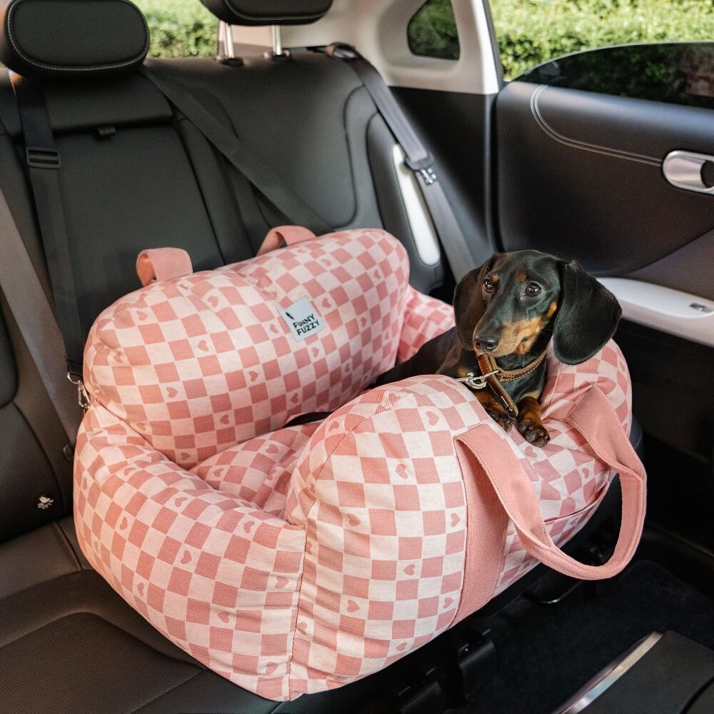 Autostoel voor Honden met Veiligheidsgordel Zacht Reiskussen Wasbare Hoes Comfort Thuis en Onderweg Bescherming | Sulvida