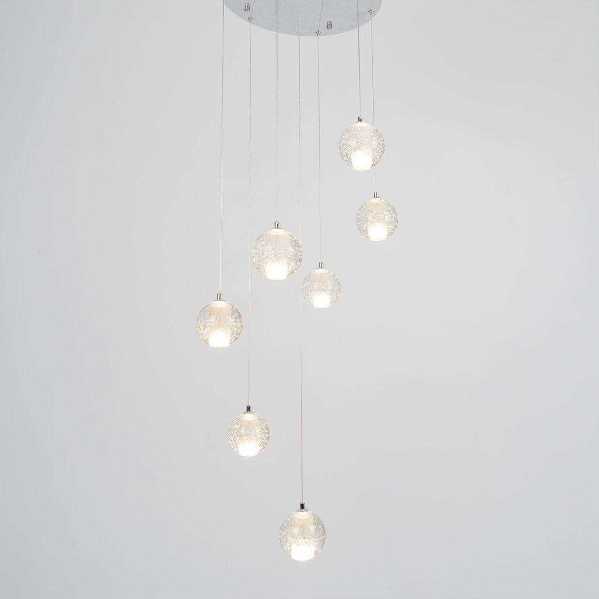 Kristallen Bollenlamp Hanglamp Meervoudig Chroom Glas Eethoek Woonkamer Plafondverlichting Modern Design Interieur | Sulvida