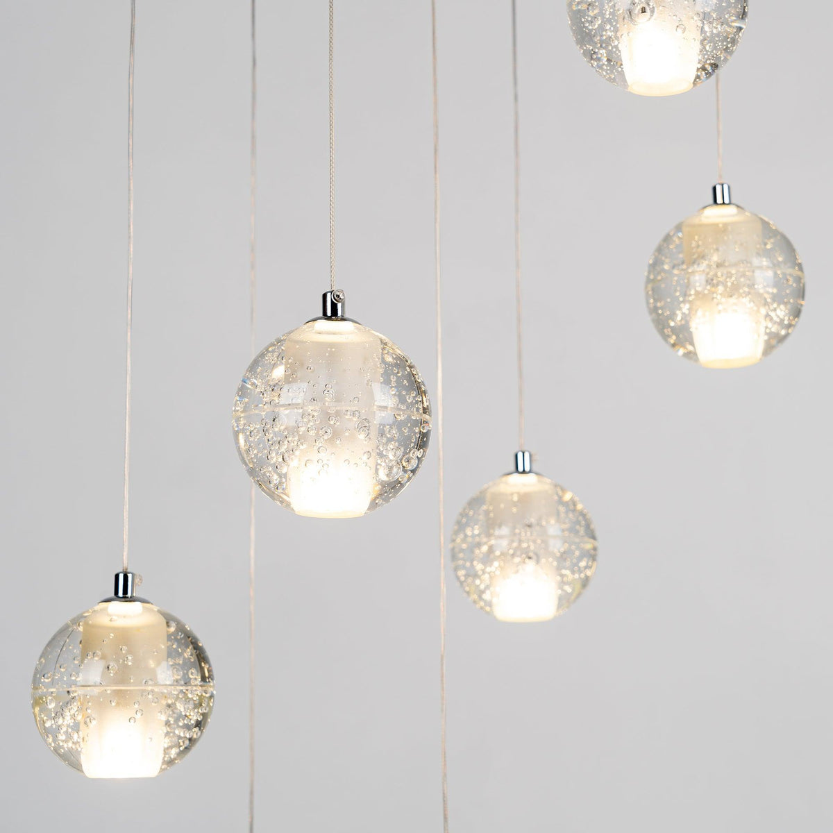 Kristallen Bollenlamp Hanglamp Meervoudig Chroom Glas Eethoek Woonkamer Plafondverlichting Modern Design Interieur | Sulvida