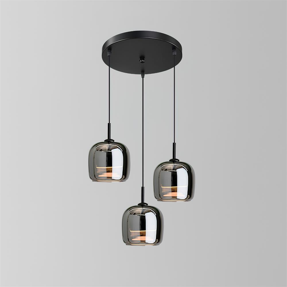 Rookgrijze glazen hanglamp met dimfunctie voor woonkamer eetkamer en slaapkamer industriële sfeerverlichting | Sulvida