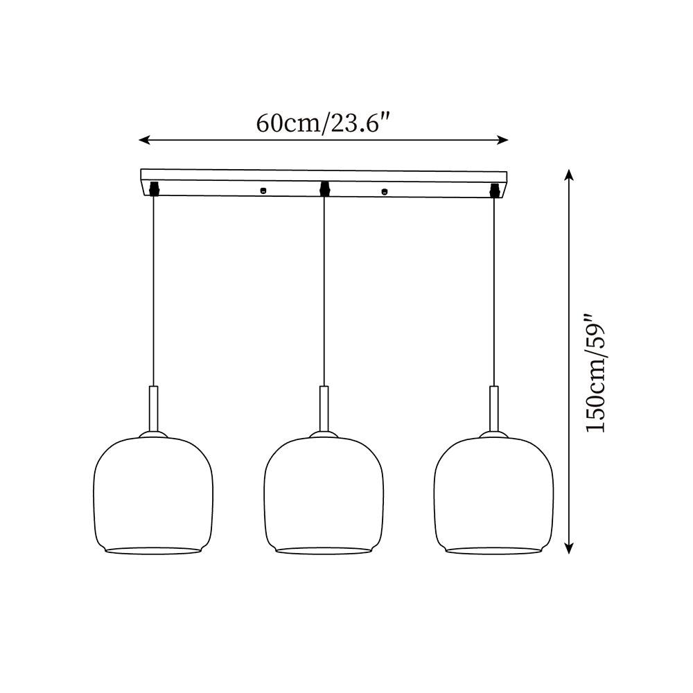 Rookgrijze glazen hanglamp met dimfunctie voor woonkamer eetkamer en slaapkamer industriële sfeerverlichting | Sulvida