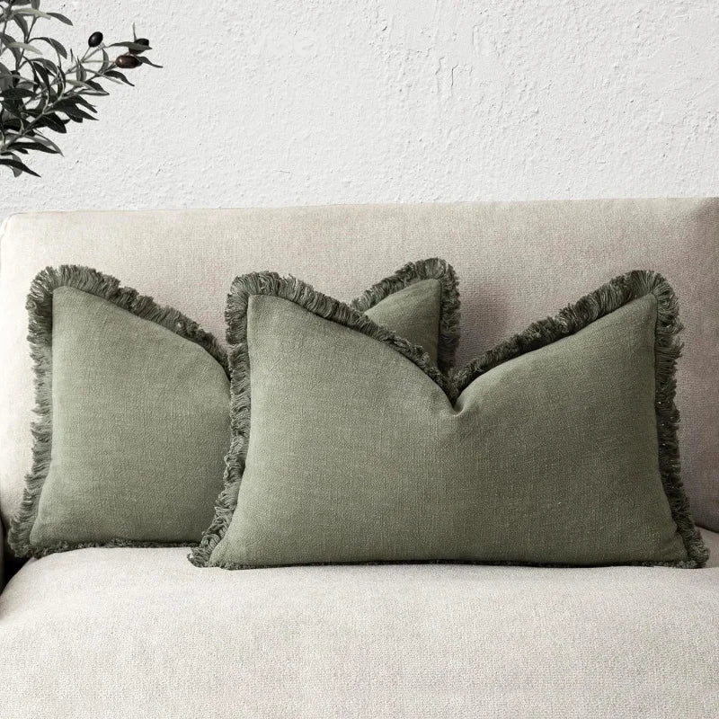 Katoenen Kussenslopen Set van 2 Luxe Woonkamer Decoratie 45x45 en 30x50 cm Tijdloos Design Slaapkamer | Sulvida