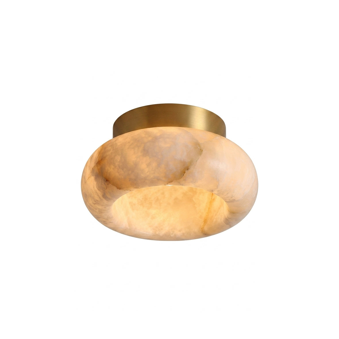 Plafondlamp Messing & Albast LED Rond Wit Verlichting voor Woonkamer Slaapkamer Entree Hal Modern Klassiek | Sulvida
