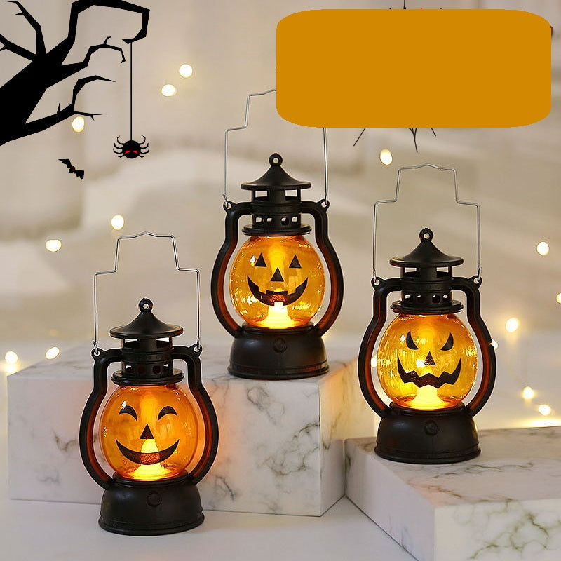 Halloween Lantaarn LED Pompoenlamp Oranje Draagbaar Tuinverlichting Terras Camping Decoratief Sfeer Licht | Sulvida