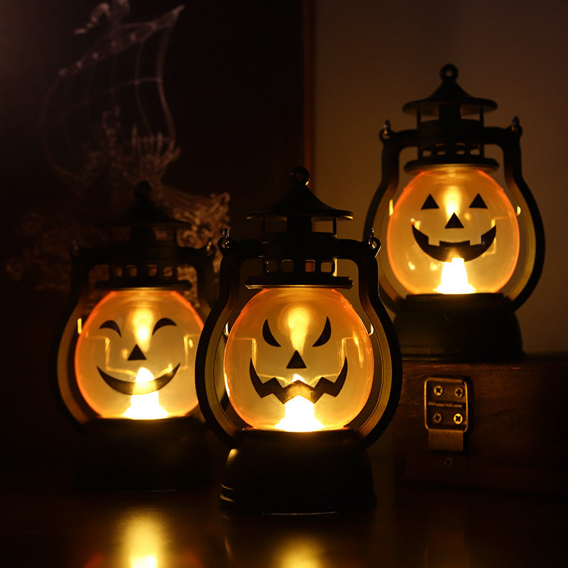 Halloween Lantaarn LED Pompoenlamp Oranje Draagbaar Tuinverlichting Terras Camping Decoratief Sfeer Licht | Sulvida