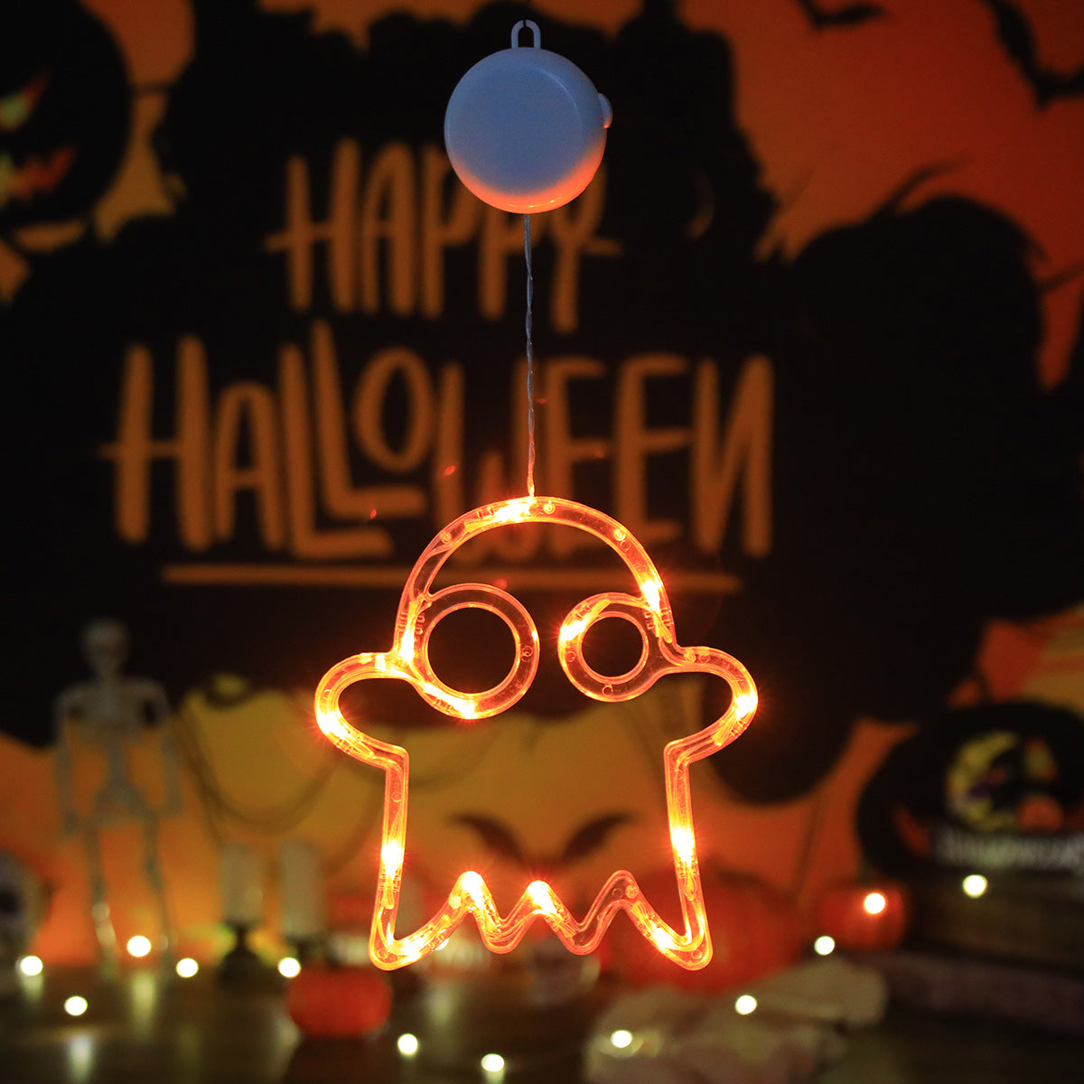 LED Lichtsnoer Halloween Decoratie met Vleermuizen en Spoken – Sfeervol Feestverlichting op Batterijen | Sulvida