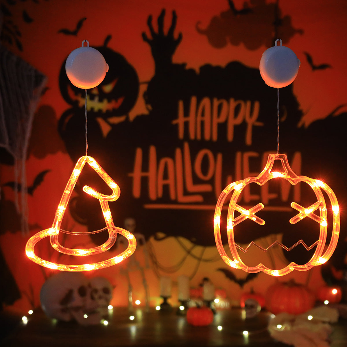 LED Lichtsnoer Halloween Decoratie met Vleermuizen en Spoken – Sfeervol Feestverlichting op Batterijen | Sulvida