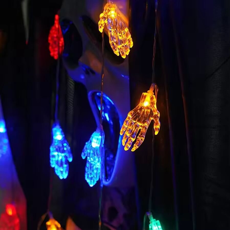 Lichtsnoer LED Schedelhanden Halloween Spookverlichting Binnen Buiten Feest Sfeer Decoratie Horror Griezel | Sulvida