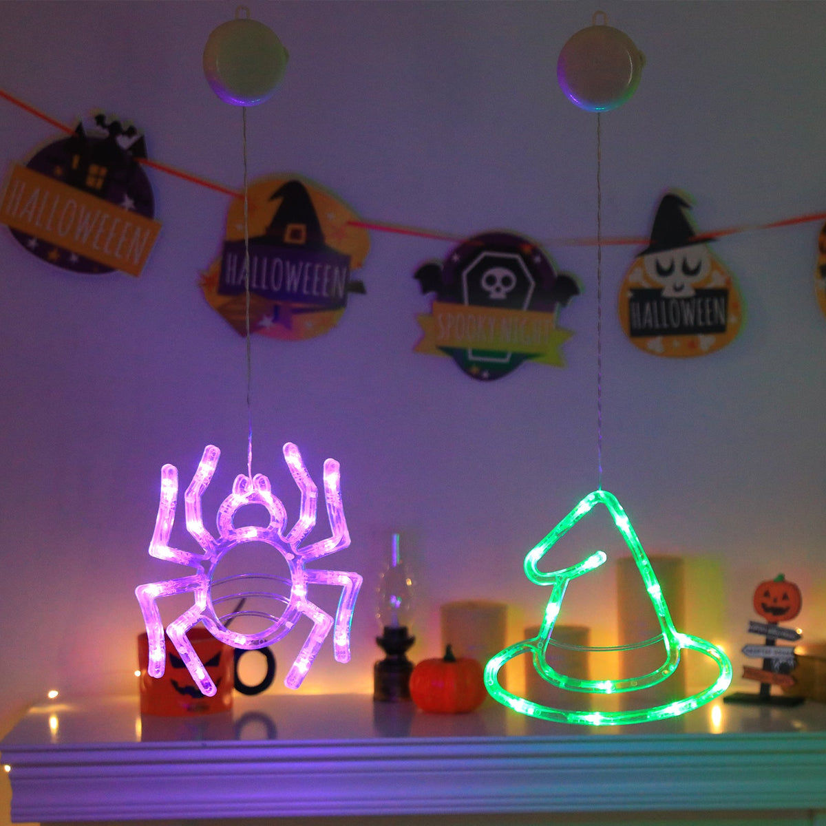 LED Lichtsnoer Halloween Decoratie met Vleermuizen en Spoken – Sfeervol Feestverlichting op Batterijen | Sulvida