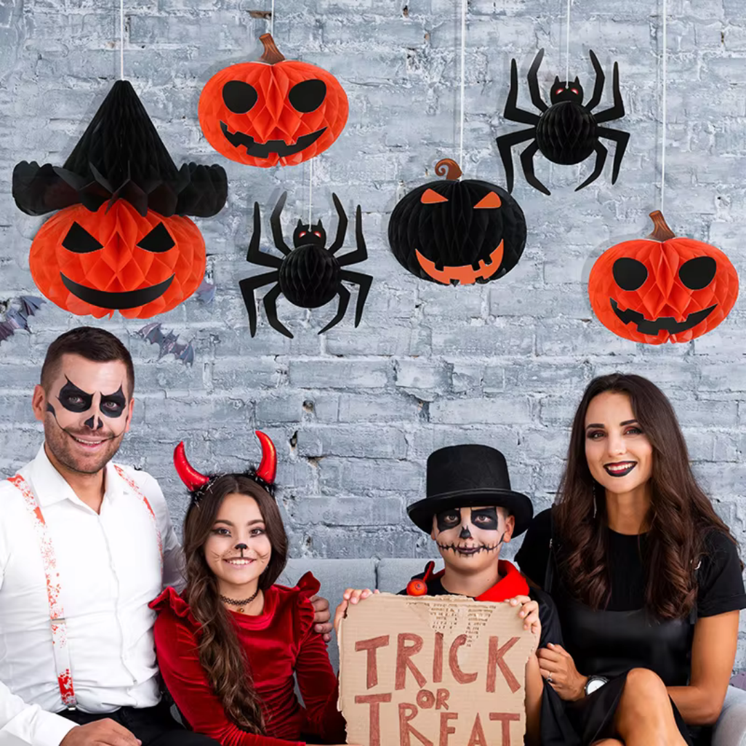 Opvouwbare Papieren Lantaarn Halloween Decoratie Vleermuis Pompoen Spin Ophangbaar Feest Party Versiering | Sulvida