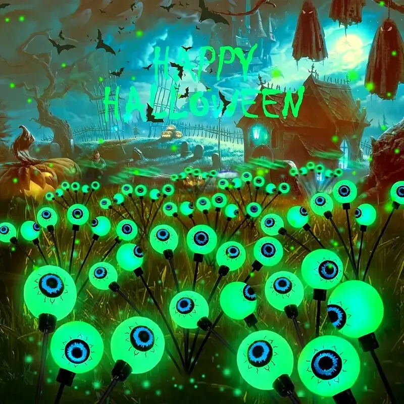 Zonne-energie Halloween Oogbol Tuinverlichting 6 Koppen Groen Paars Rood Weerbestendig Decoratief Feestverlichting | Sulvida