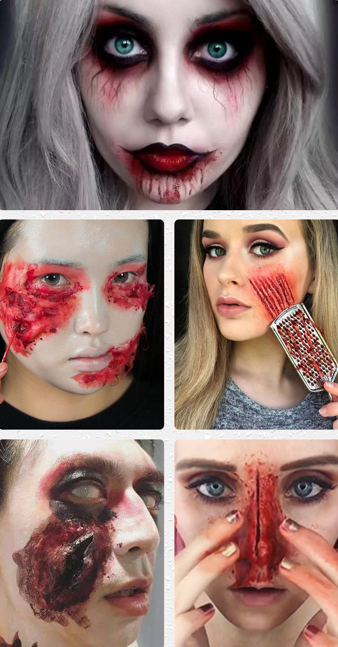Halloween Schminkset Nepbloed 5-Delig Afwasbaar voor Zombie Horror Monster Kostuumeffecten Griezel Make-up | Sulvida