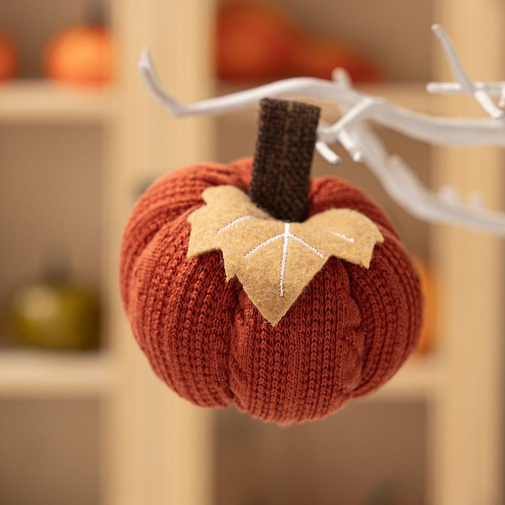 Gehaakte Pompoenen Decoratieset 3-delig Herfst Ornament Handgemaakt Textiel Tafel Seizoensdecoratie Woonkamer | Sulvida