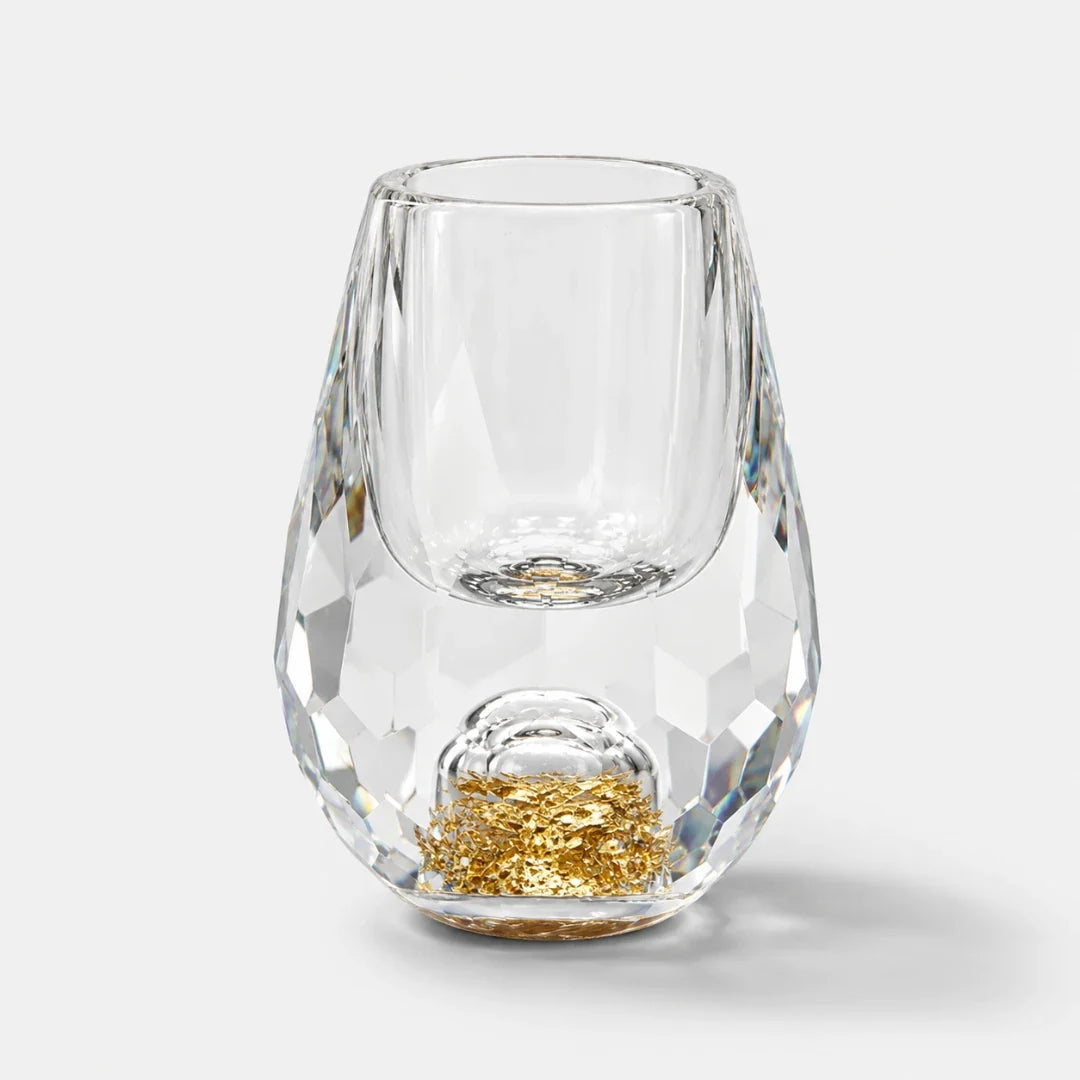 Kristallen Shotglaasje met Goudaccent Luxe Borrelglas voor Sterkedrank Wodka Tequila 15ml Feestelijk | Sulvida