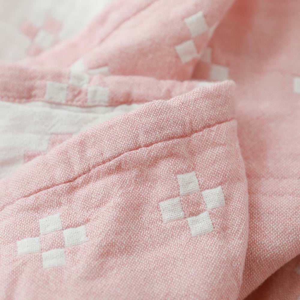 Katoenen Gauze Plaid met Diamantstructuur 3-Laags Luchtig Deken Zomerplaid voor Bed en Zetel Ademend Zacht | Sulvida