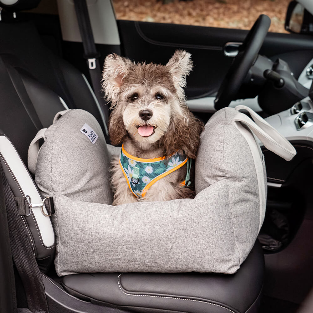 Autostoel voor Honden met Veiligheidsgordel Zacht Reiskussen Wasbare Hoes Comfort Thuis en Onderweg Bescherming | Sulvida