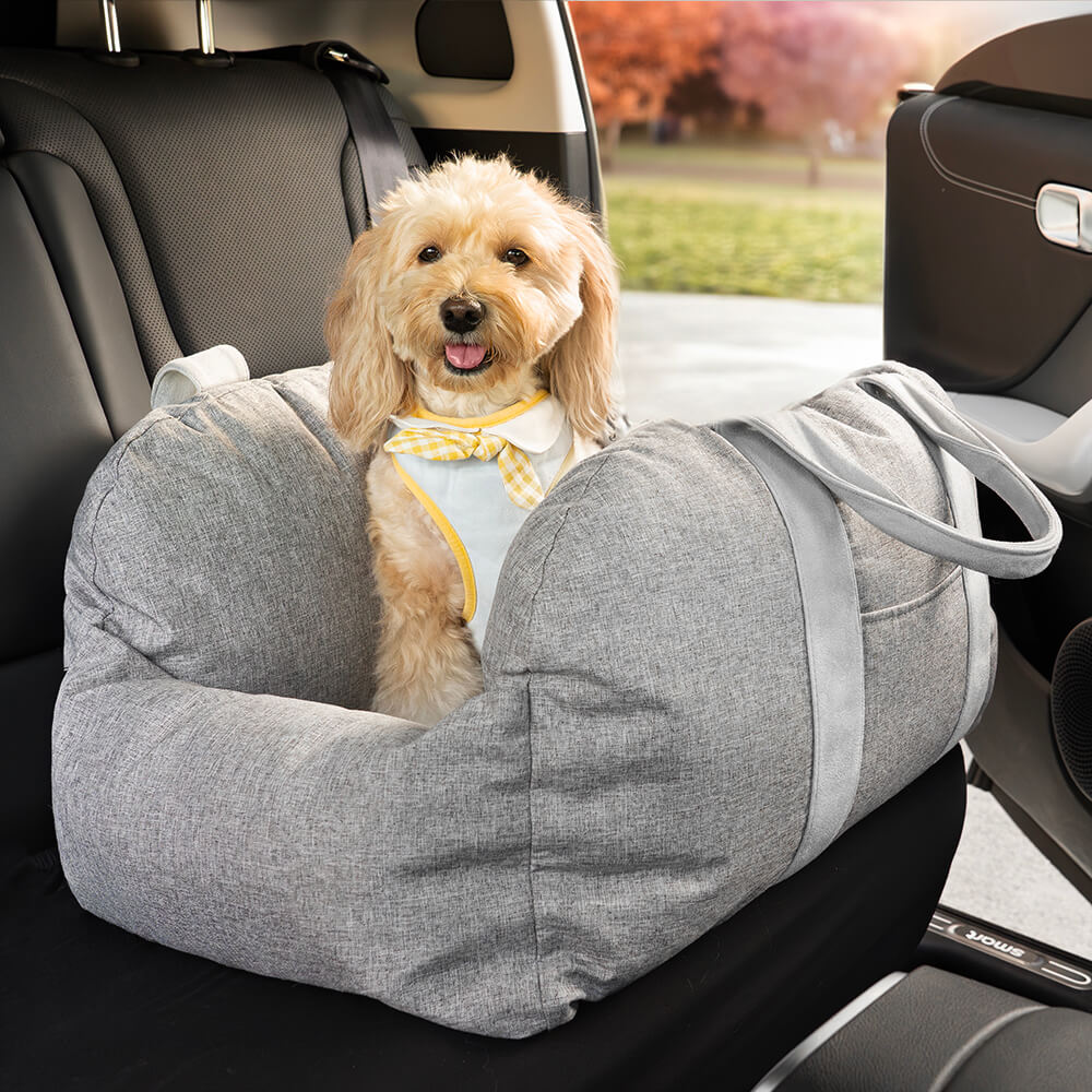 Autostoel voor Honden met Veiligheidsgordel Zacht Reiskussen Wasbare Hoes Comfort Thuis en Onderweg Bescherming | Sulvida