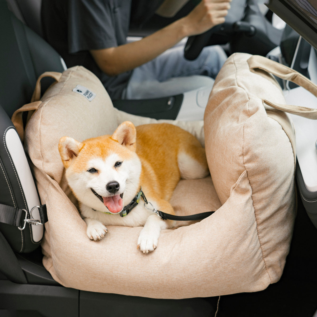 Autostoel voor Honden met Veiligheidsgordel Zacht Reiskussen Wasbare Hoes Comfort Thuis en Onderweg Bescherming | Sulvida